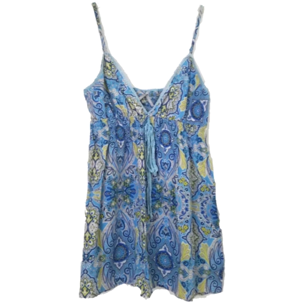 Blue Paisley Babydoll Top Size Medium